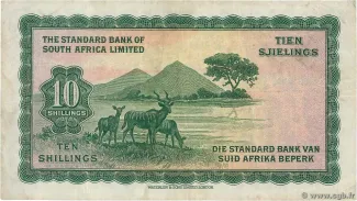 Namibia 10 Shillings, 1951-1959 reverse