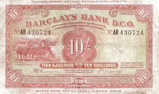 Namibia 10 Shillings, 1958 image
