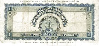 Namibia 1 Pound, 1931-1954 reverse