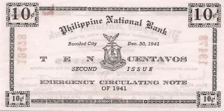 Negros 10 Centavos, 1941 reverse