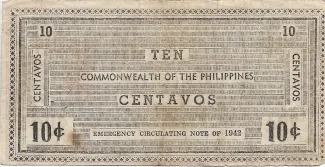 Negros 10 Centavos, 1942 reverse