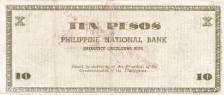 Negros 10 Pesos, 1941 reverse