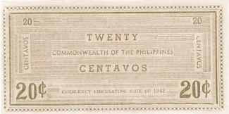 Negros 20 Centavos, 1942 reverse