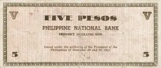 Negros 5 Pesos, 1941 reverse
