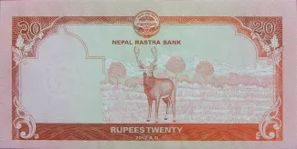 Nepal 20 Rupees, 2069 reverse