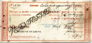 Netherlands 1.000 Gulden, 1814-1859 obverse