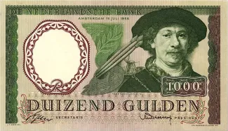 Netherlands 1.000 Gulden, 1956 obverse