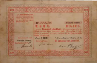 Netherlands 100 Gulden, 1849 obverse