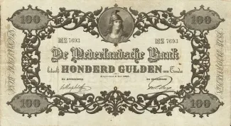 Netherlands 100 Gulden, 1860-1921 obverse
