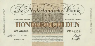 Netherlands 100 Gulden, 1945 obverse