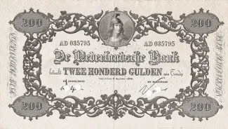 Netherlands 200 Gulden, 1860-1918 obverse