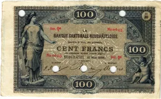 Neuchtel 100 Francs, 1883-1906
