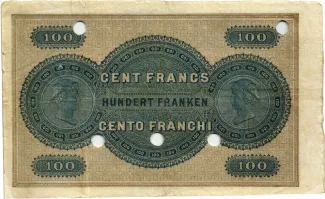 Neuchtel 100 Francs, 1883-1906 reverse
