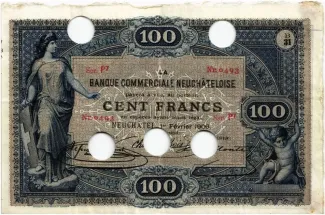 Neuchtel 100 Francs, 1883-1906