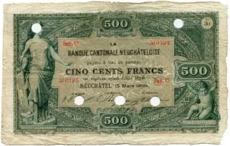 Neuchtel 500 Francs, 1892-1899
