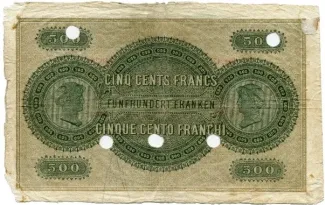 Neuchtel 500 Francs, 1892-1899 reverse