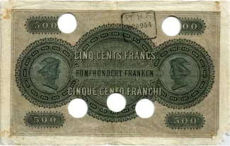 Neuchtel 500 Francs, 1896-1906 reverse