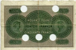 Neuchtel 50 Francs, 1883-1905 reverse