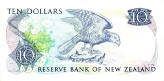 New Zealand 10 Dollars - Elizabeth II, 1981-1992 reverse