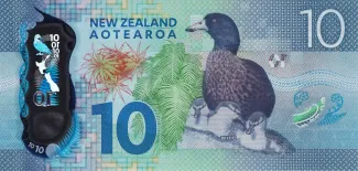 New Zealand 10 Dollars, 2015 reverse