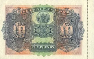 New Zealand 10 Pounds, 1916-1919 reverse