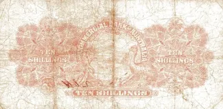 New Zealand 10 Shillings, 1923-1929 reverse