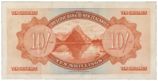 New Zealand 10 Shillings, 1934 reverse