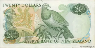 New Zealand 20 Dollars - Elizabeth II, 1967-1981 reverse
