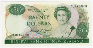 New Zealand 20 Dollars - Elizabeth II, 1989 image