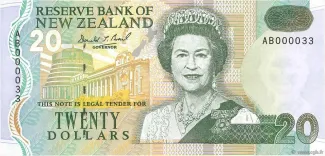 New Zealand 20 Dollars - Elizabeth II, 1992 image