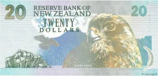 New Zealand 20 Dollars - Elizabeth II, 1992 reverse