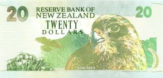 New Zealand 20 Dollars - Elizabeth II, 1994-1999 reverse
