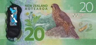New Zealand 20 Dollars - Elizabeth II, 2016-2022 reverse