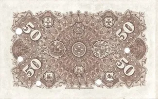 New Zealand 50 Pounds - Victoria, 1905 reverse