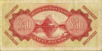 New Zealand 50 Pounds, 1934 reverse