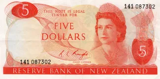 New Zealand 5 Dollars - Elizabeth II, 1977 image