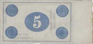 New Zealand 5 Pounds, 1870-1890 reverse