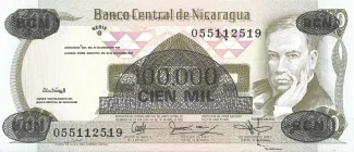 Nicaragua 100.000 Córdobas, 1987 image