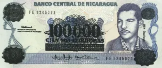 Nicaragua 100.000 Córdobas, 1989 image