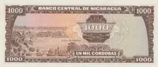 Nicaragua 1.000 Córdobas, 1972 reverse