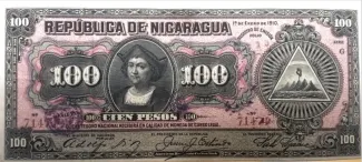 Nicaragua 100 Pesos, 1910