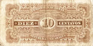 Nicaragua 10 Centavos, 1894 reverse