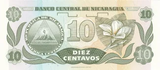 Nicaragua 10 Centavos, 1991 reverse