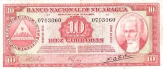 Nicaragua 10 Córdobas, 1960 image