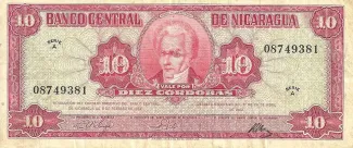 Nicaragua 10 Córdobas, 1962 image