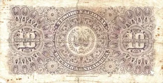 Nicaragua 10 Pesos, 1900 reverse