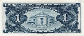 Nicaragua 1 Córdoba, 1953-1960 reverse
