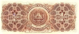 Nicaragua 1 Peso, 1906 reverse
