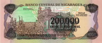 Nicaragua 200.000 Córdobas, 1990 reverse