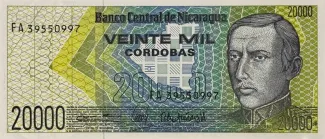 Nicaragua 20.000 Córdobas, 1989 image